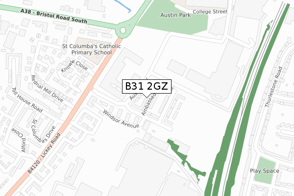 B31 2GZ map - large scale - OS Open Zoomstack (Ordnance Survey)