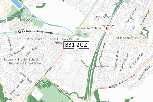 B31 2GZ map - small scale - OS Open Zoomstack (Ordnance Survey)