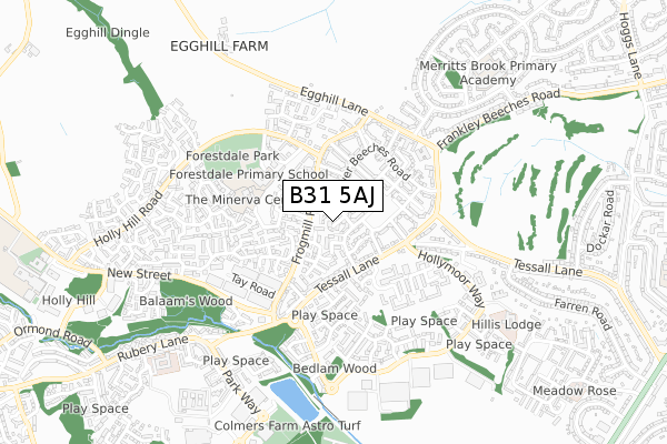 B31 5AJ map - small scale - OS Open Zoomstack (Ordnance Survey)