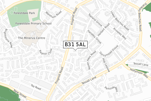 B31 5AL map - large scale - OS Open Zoomstack (Ordnance Survey)