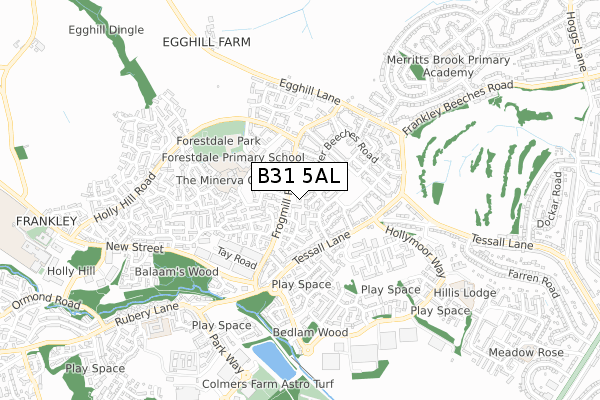 B31 5AL map - small scale - OS Open Zoomstack (Ordnance Survey)