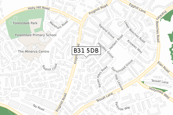 B31 5DB map - large scale - OS Open Zoomstack (Ordnance Survey)