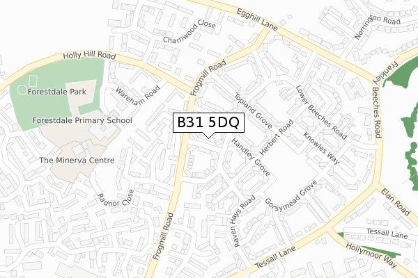 B31 5DQ map - large scale - OS Open Zoomstack (Ordnance Survey)