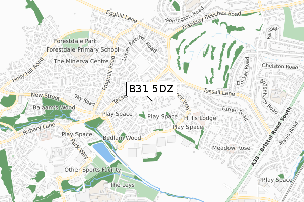 B31 5DZ map - small scale - OS Open Zoomstack (Ordnance Survey)