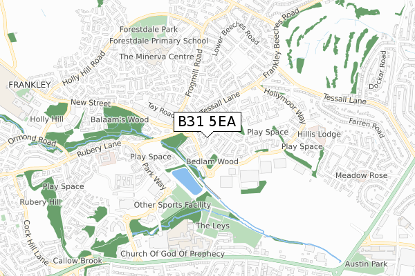 B31 5EA map - small scale - OS Open Zoomstack (Ordnance Survey)