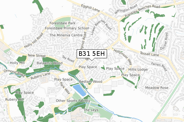 B31 5EH map - small scale - OS Open Zoomstack (Ordnance Survey)