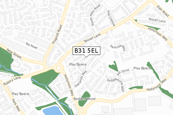 B31 5EL map - large scale - OS Open Zoomstack (Ordnance Survey)