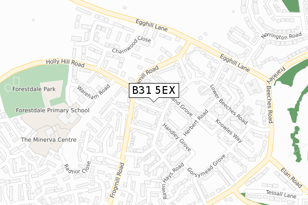 B31 5EX map - large scale - OS Open Zoomstack (Ordnance Survey)