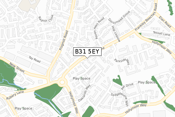 B31 5EY map - large scale - OS Open Zoomstack (Ordnance Survey)