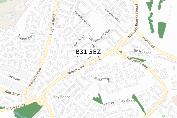 B31 5EZ map - large scale - OS Open Zoomstack (Ordnance Survey)