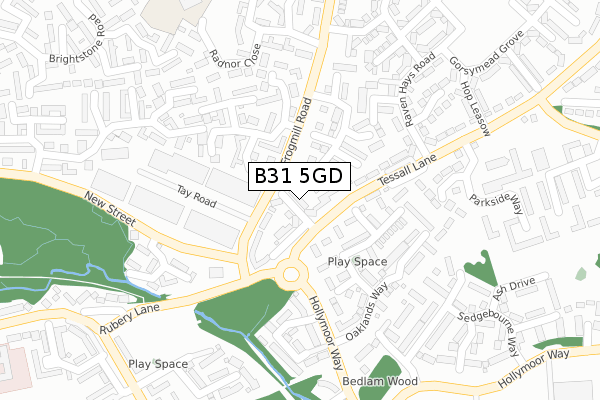 B31 5GD map - large scale - OS Open Zoomstack (Ordnance Survey)