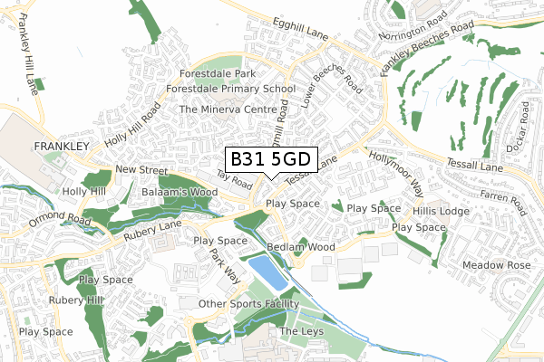 B31 5GD map - small scale - OS Open Zoomstack (Ordnance Survey)