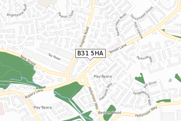 B31 5HA map - large scale - OS Open Zoomstack (Ordnance Survey)