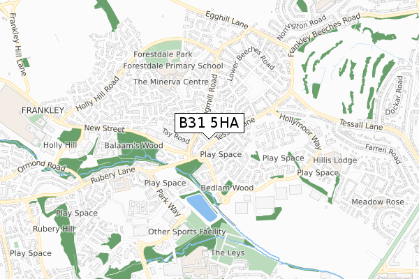 B31 5HA map - small scale - OS Open Zoomstack (Ordnance Survey)