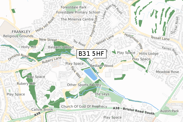 B31 5HF map - small scale - OS Open Zoomstack (Ordnance Survey)