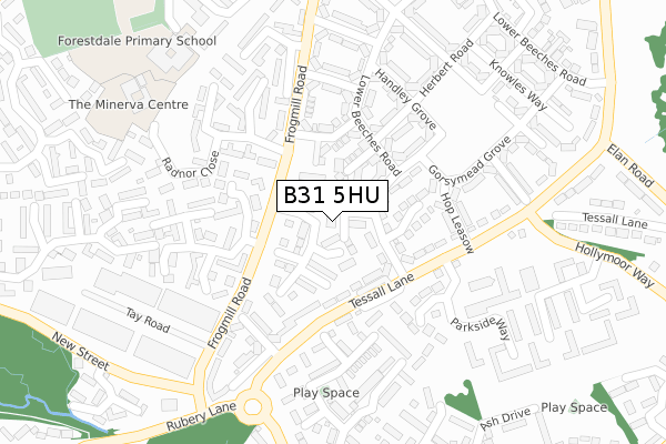 B31 5HU map - large scale - OS Open Zoomstack (Ordnance Survey)