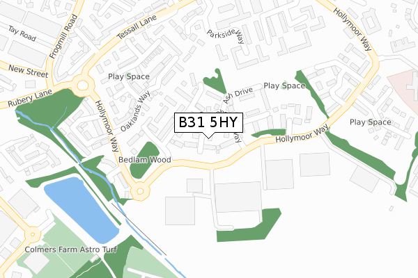 B31 5HY map - large scale - OS Open Zoomstack (Ordnance Survey)