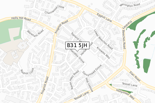 B31 5JH map - large scale - OS Open Zoomstack (Ordnance Survey)