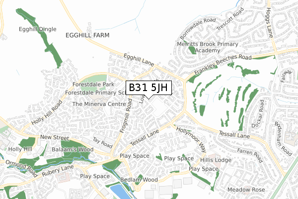 B31 5JH map - small scale - OS Open Zoomstack (Ordnance Survey)