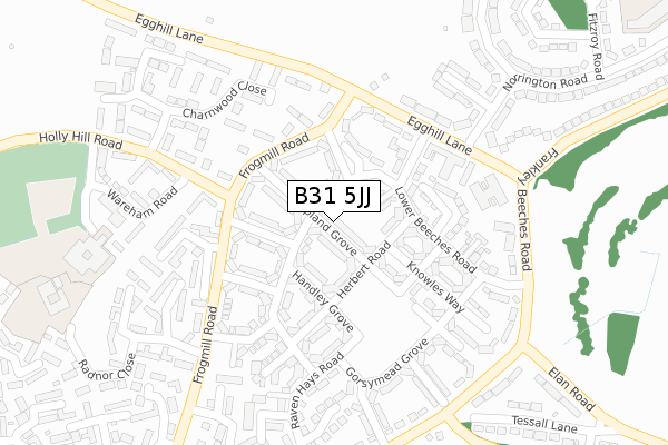 B31 5JJ map - large scale - OS Open Zoomstack (Ordnance Survey)