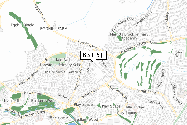 B31 5JJ map - small scale - OS Open Zoomstack (Ordnance Survey)