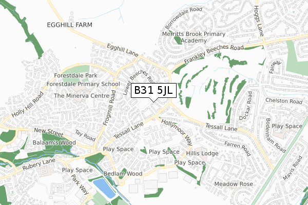 B31 5JL map - small scale - OS Open Zoomstack (Ordnance Survey)