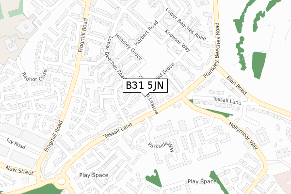 B31 5JN map - large scale - OS Open Zoomstack (Ordnance Survey)