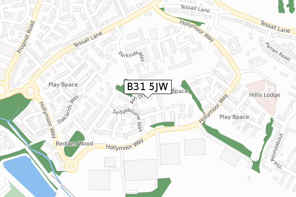 B31 5JW map - large scale - OS Open Zoomstack (Ordnance Survey)