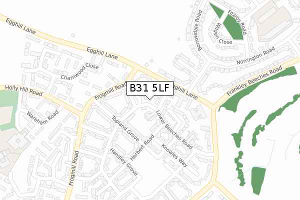 B31 5LF map - large scale - OS Open Zoomstack (Ordnance Survey)