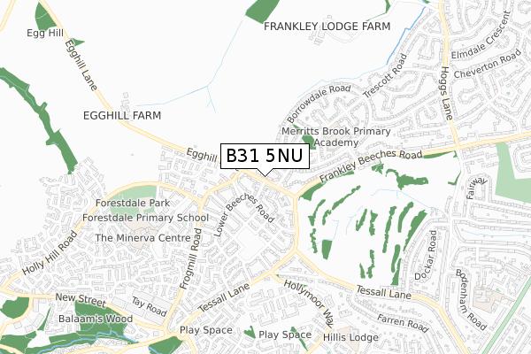 B31 5NU map - small scale - OS Open Zoomstack (Ordnance Survey)