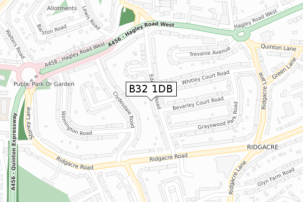 B32 1DB map - large scale - OS Open Zoomstack (Ordnance Survey)