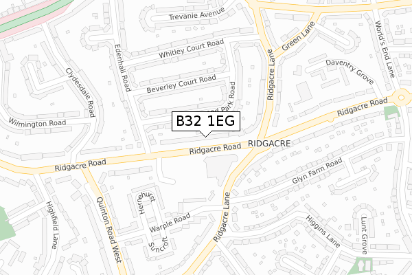 B32 1EG map - large scale - OS Open Zoomstack (Ordnance Survey)