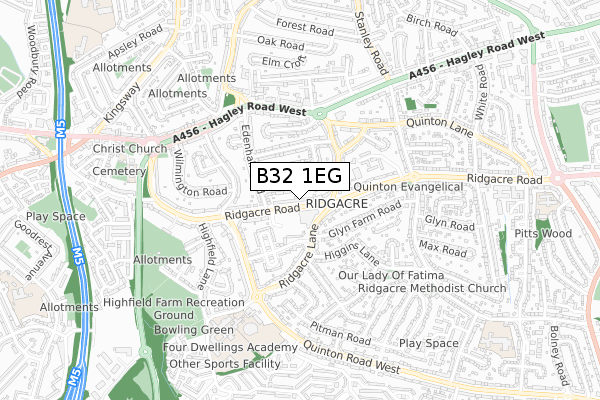 B32 1EG map - small scale - OS Open Zoomstack (Ordnance Survey)