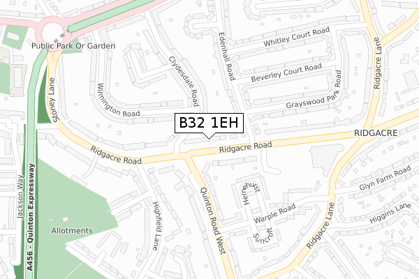 B32 1EH map - large scale - OS Open Zoomstack (Ordnance Survey)