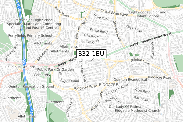 B32 1EU map - small scale - OS Open Zoomstack (Ordnance Survey)