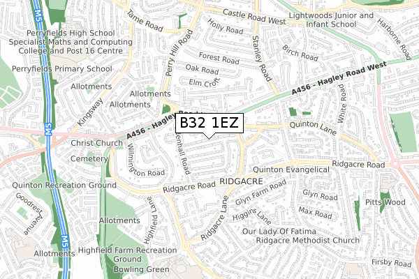 B32 1EZ map - small scale - OS Open Zoomstack (Ordnance Survey)