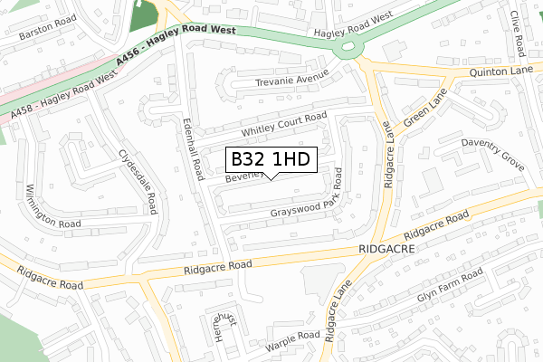 B32 1HD map - large scale - OS Open Zoomstack (Ordnance Survey)