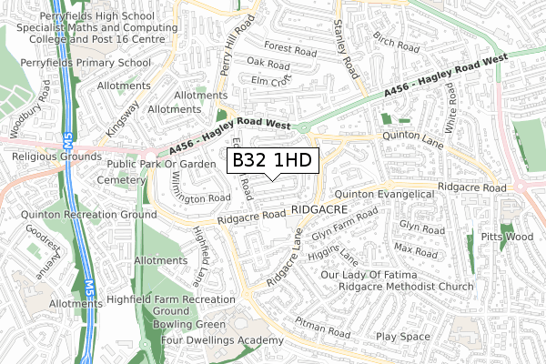 B32 1HD map - small scale - OS Open Zoomstack (Ordnance Survey)