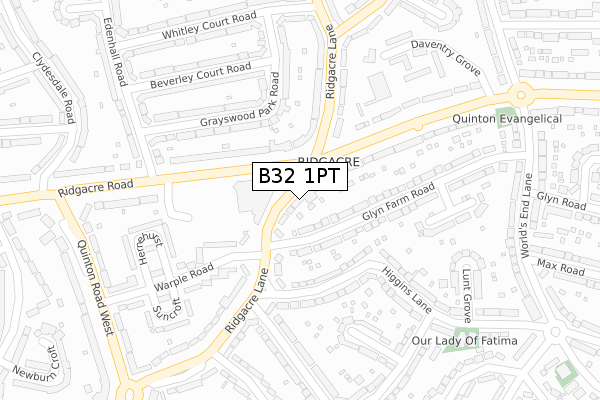 B32 1PT map - large scale - OS Open Zoomstack (Ordnance Survey)