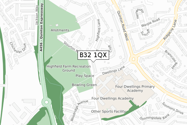 B32 1QX map - large scale - OS Open Zoomstack (Ordnance Survey)