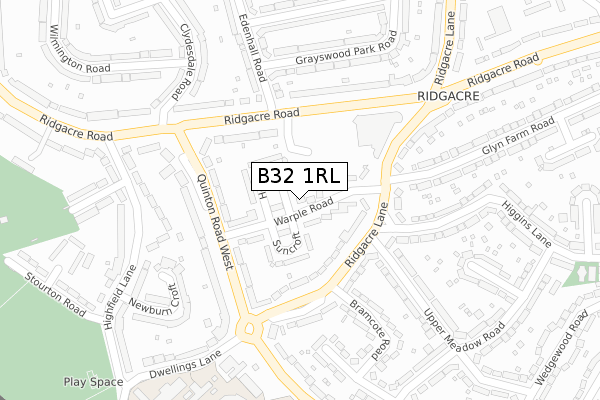 B32 1RL map - large scale - OS Open Zoomstack (Ordnance Survey)