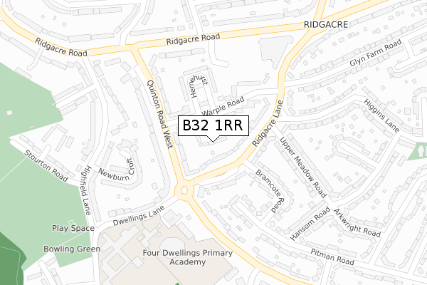 B32 1RR map - large scale - OS Open Zoomstack (Ordnance Survey)