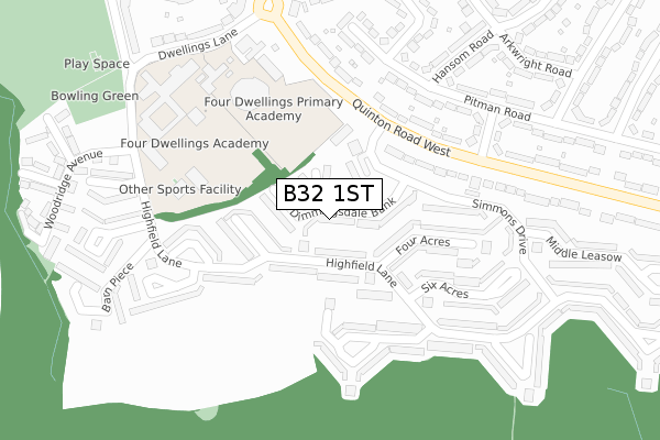 B32 1ST map - large scale - OS Open Zoomstack (Ordnance Survey)