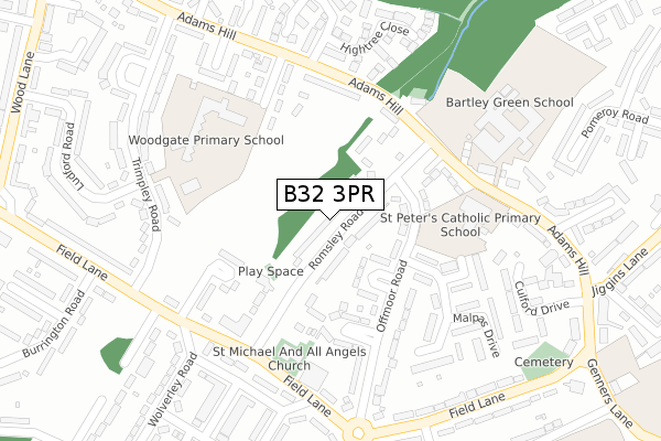 B32 3PR map - large scale - OS Open Zoomstack (Ordnance Survey)