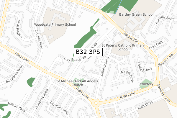 B32 3PS map - large scale - OS Open Zoomstack (Ordnance Survey)