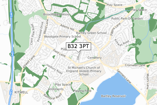 B32 3PT map - small scale - OS Open Zoomstack (Ordnance Survey)