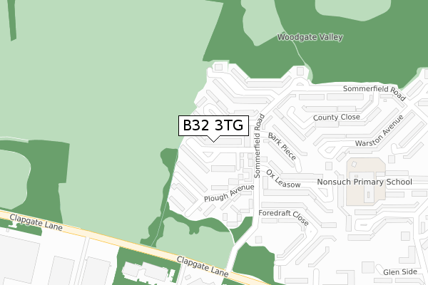 B32 3TG map - large scale - OS Open Zoomstack (Ordnance Survey)