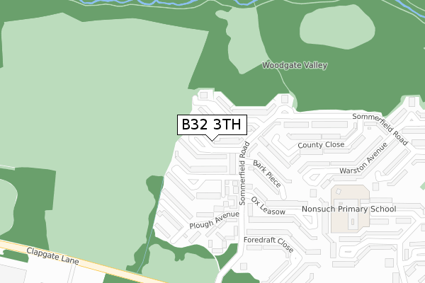 B32 3TH map - large scale - OS Open Zoomstack (Ordnance Survey)