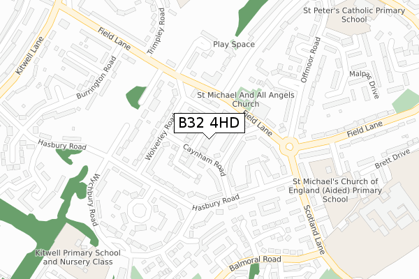 B32 4HD map - large scale - OS Open Zoomstack (Ordnance Survey)