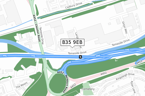 B35 9EB map - large scale - OS Open Zoomstack (Ordnance Survey)